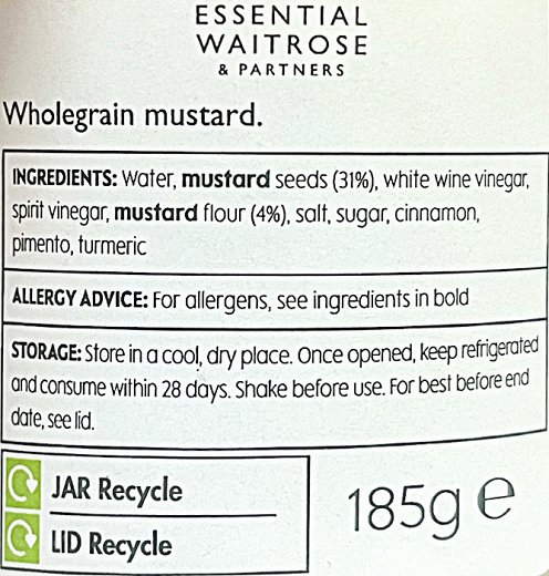 Essential Waitrose Wholegrain Mustard 185g