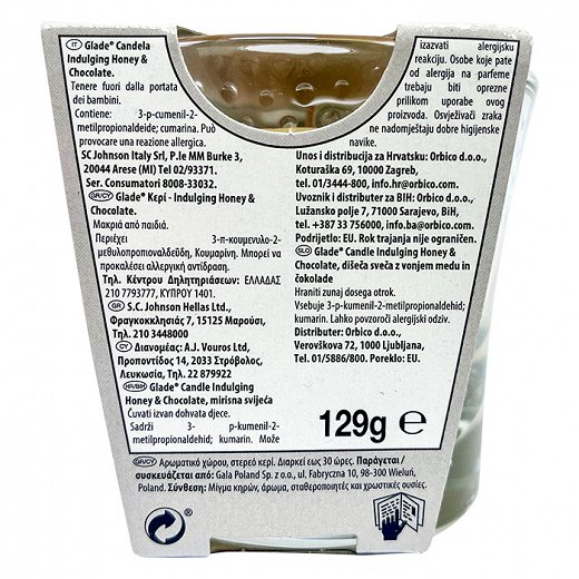 Glade Μέλι & Σοκολάτα Αρωματικό Κερί 1Τεμ