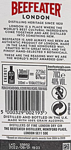 Beefeater London Dry Gin 700ml