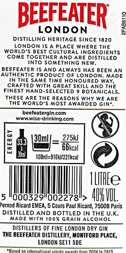 Beefeater London Dry Gin 1L
