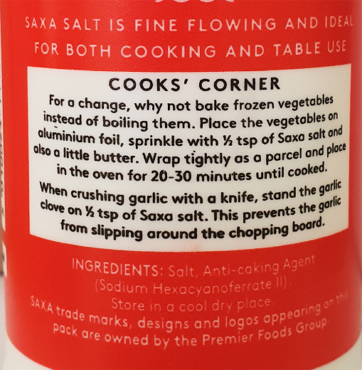 Saxa Salt Fine For Table & Cooking 750g