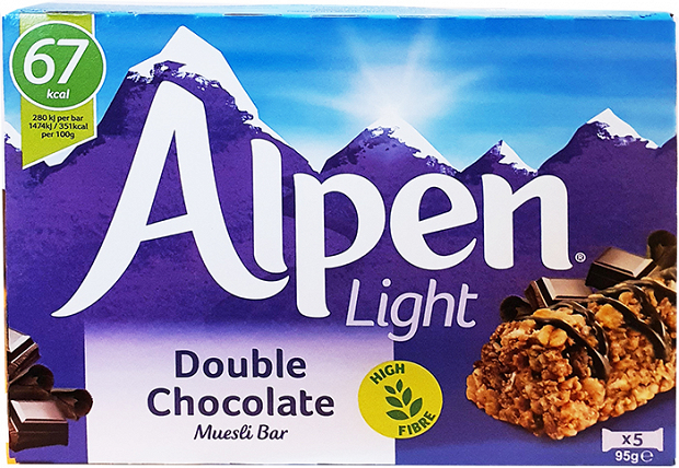 Alpen Light Double Chocolate Muesli Bars 5Τεμ