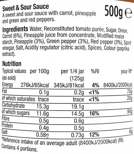 Morrisons Sweet & Sour Sauce 500g