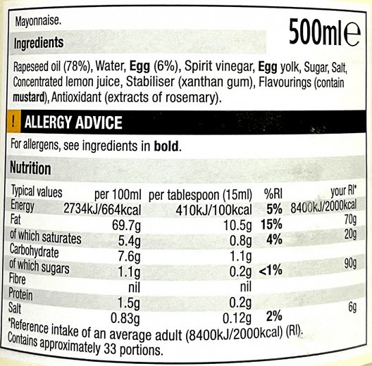 Morrisons Mayo With Free Range Eggs 500ml