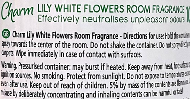 Charm Σπρέι Lily White Flowers Αρωματικό Χώρου 240ml