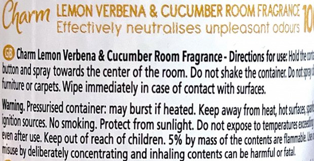 Charm Spray Lemon Verbena & Cucumber Room Fragrance 240ml