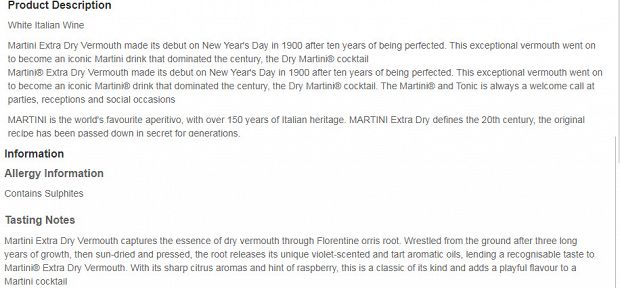 Martini Extra Dry 1L