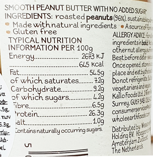 Whole Earth Peanut Butter Smooth 340g