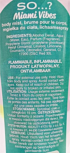 So Miami Vibes Body Mist 200ml