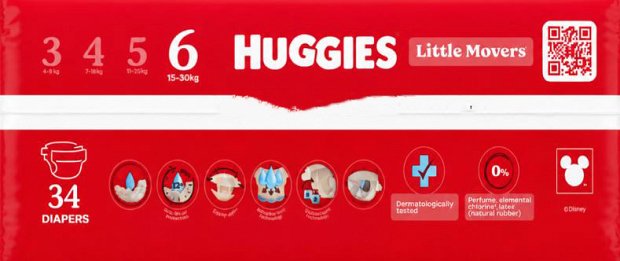 Huggies Little Movers Disney 6 15-30kg 34Τεμ