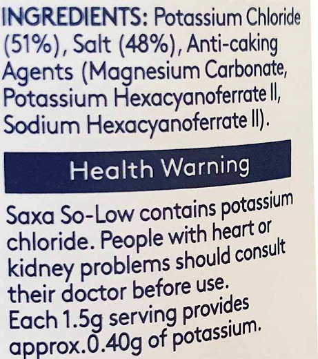 Saxa So Low 50% Less Sodium Αλάτι 350g