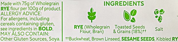 Ryvita Multigrain Rye Crispbread 250g