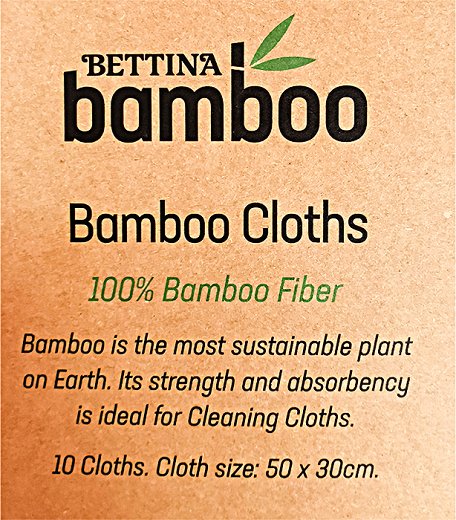 Bettina Bamboo Πανιά Γενικής Χρήσης Βιοδιασπώμενα 10Τεμ
