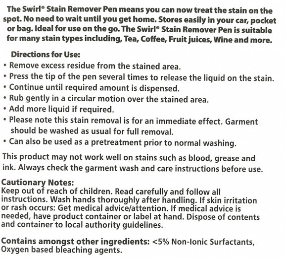 Swirl Fabric Stain Remover Pen 10ml 1Τεμ