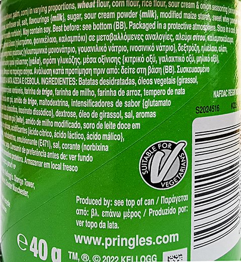 Pringles Sour Cream & Onion 40g