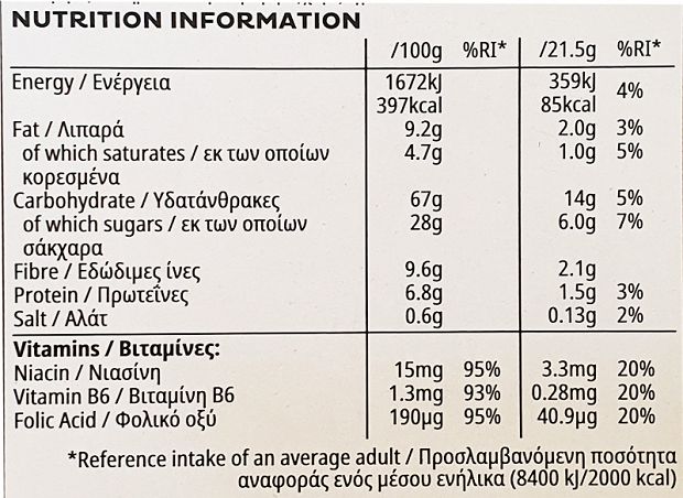 Kelloggs Special K Ολικής Μαύρη Σοκολάτα Bars 5Τεμ