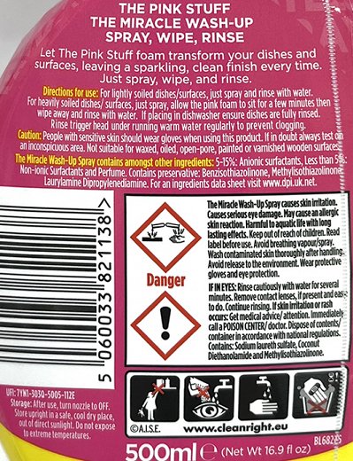 The Pink Stuff Miracle Wash Up Spray 500ml