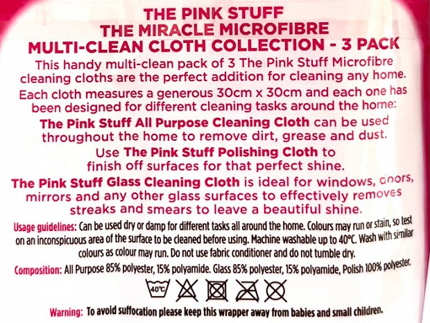 The Pink Stuff Miracle Microfiber Multi Clean Clothe Collection 3Τεμ