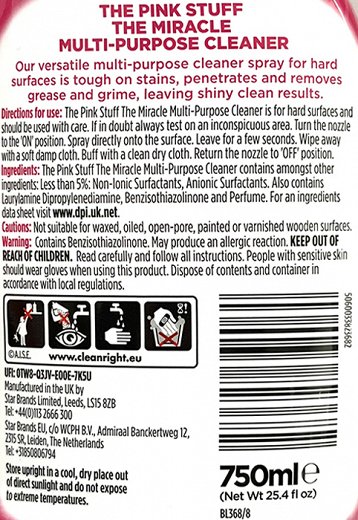 The Pink Stuff Miracle Multi Purpose Cleaner Spray 750ml