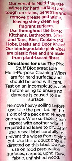 The Pink Stuff Miracle Multi Purpose Biodegradable Cleaning Wipes 72Τεμ
