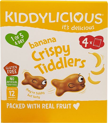 Kiddylicious Banana Crispy Tiddlers Gluten Free 4x12g