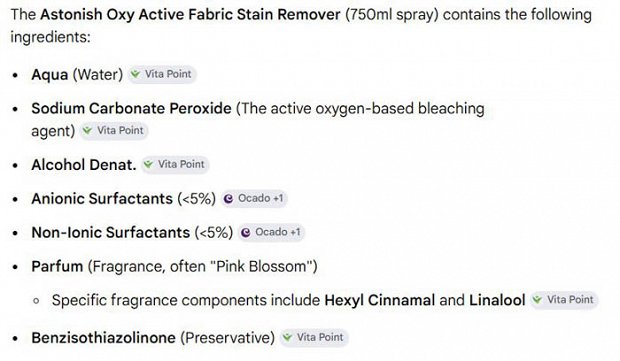 Astonish Oxy Active Fabric Stain Remover 750ml