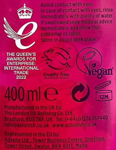 Astonish 2 In 1 For Kids Hair & Body Wash Raspeberry Ripple 400ml