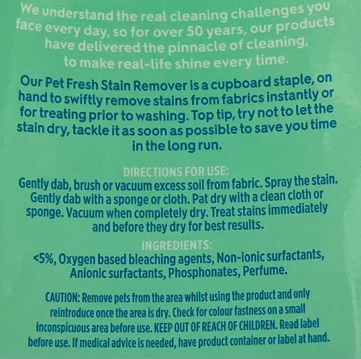 Astonish Pet Fresh Stain Remover 750ml