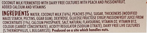 Koko Dairy Free Γιαούρτι Από Γάλα Καρύδας Με Ροδάκινο & Passion Fruit 2x125g
