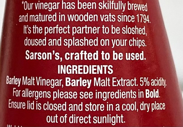 Sarson's Malt Vinegar 250ml