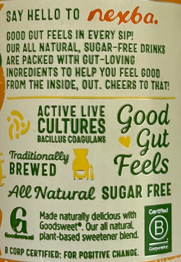 Nexba Kombucha Mango Sugar Free Drink 330ml
