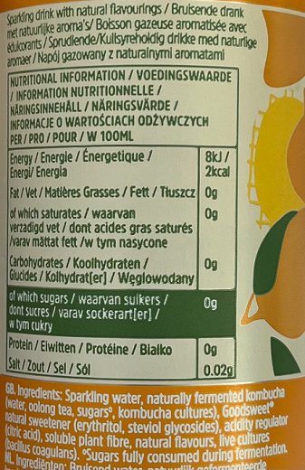Nexba Kombucha Mango Sugar Free Drink 330ml