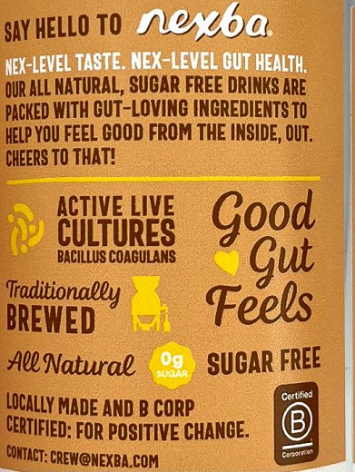 Nexba Kombucha Ginger & Lemon Sugar Free Drink 330ml