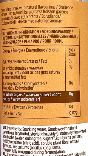 Nexba Kombucha Ginger & Lemon Sugar Free Drink 330ml