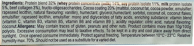 Power Pro Coconut Smoothie Μπάρα Πρωτείνης Με Φυτικές Ίνες & Κολλαγόνο 80g