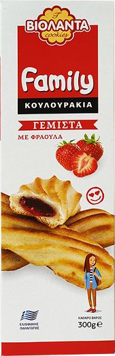 Violanta Family Vintage Cookies Filled With Strawberry 300g
