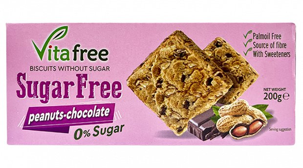 Vita Free Biscuits With Peanuts & Chocolate Sugar Free 200g