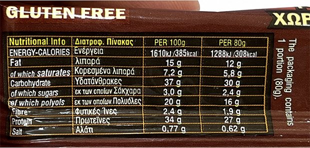 Power Pro Chocolate Fudge Protein Bar No Sugar Added 80g