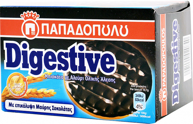 Παπαδοπούλου Digestive Μαύρη Σοκολάτα 200g