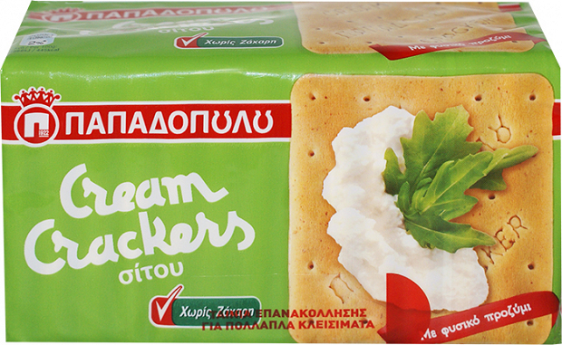 Papadopoulos Cream Crackers Wheat Sugar Free 165g