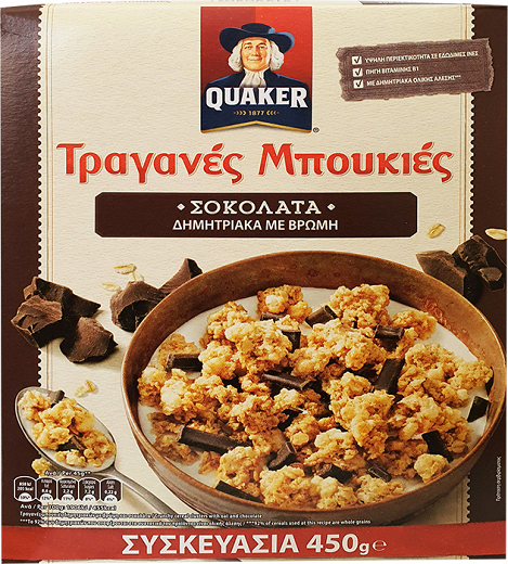 Quaker Crunchy Clusters With Oats And Chocolate 450g