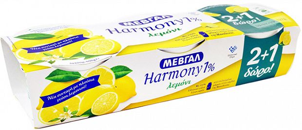 Mevgal Harmony Yoghurt Lemon 1% 200g 2+1 Free