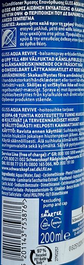Schwarzkopf Gliss Conditioner Spray Aqua Revive 200ml