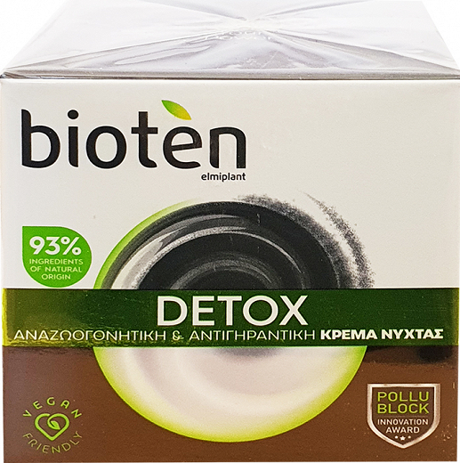 Bioten Detox Αναζωογονητική & Αντιρυτιδική Κρέμα Νύχτας 50ml