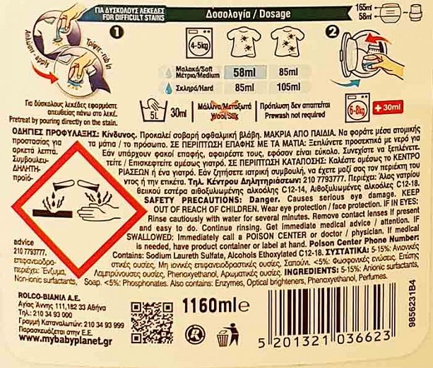 Baby Planet Liquid Plant Based Ingredients 20 Washes 1160ml