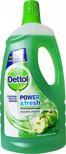 Dettol Power & Fresh Αντιβακτηριδιακό Υγρό Πράσινο Μήλο 1L