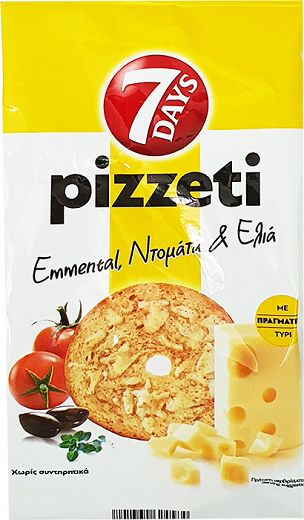 7Days Pizzeti Cheese, Tomato & Olive 80g