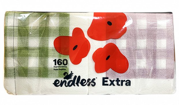 Endless Extra Χαρτοπετσετες Διπλό Καρό 33x33cm 160Τεμ