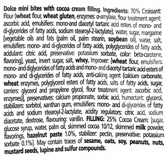 Panini Dolce Mini Bites With Cocoa Cream Filling 120g