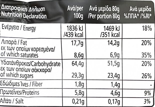 Panini Soft Cookie Βανίλιας Με Κομμάτια Μαύρης Σοκολάτας 80g